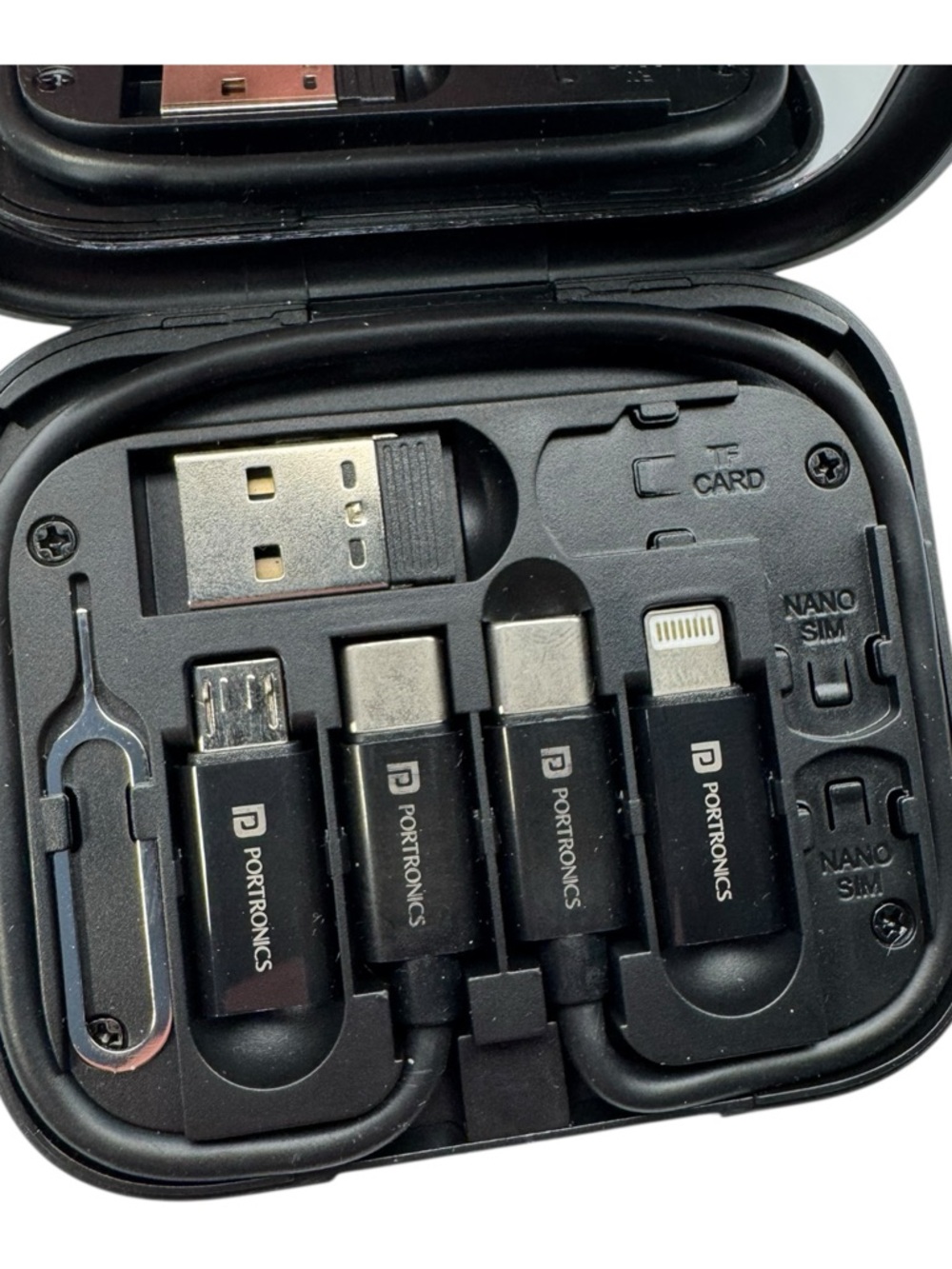 Travel Cable‎ Kit USB-C Micro Lightning TF SIM Card Case - Picture 2 of 8